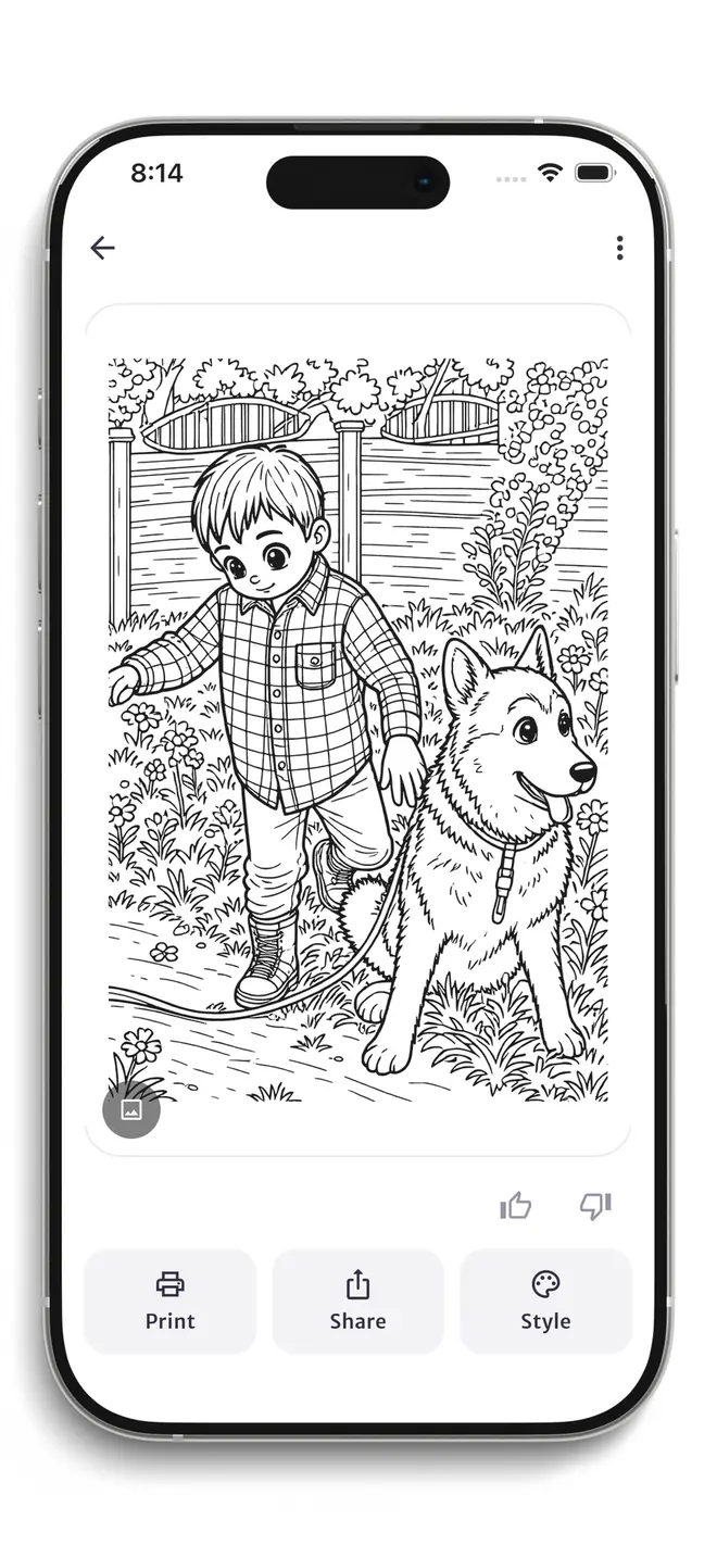 A coloring page result inside Penna